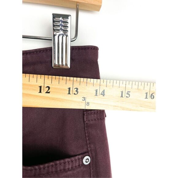 AG Adriano Goldschmied Farrah High Rise Skinny Ankle Jean in Burgundy Size 27 - Picture 8 of 14